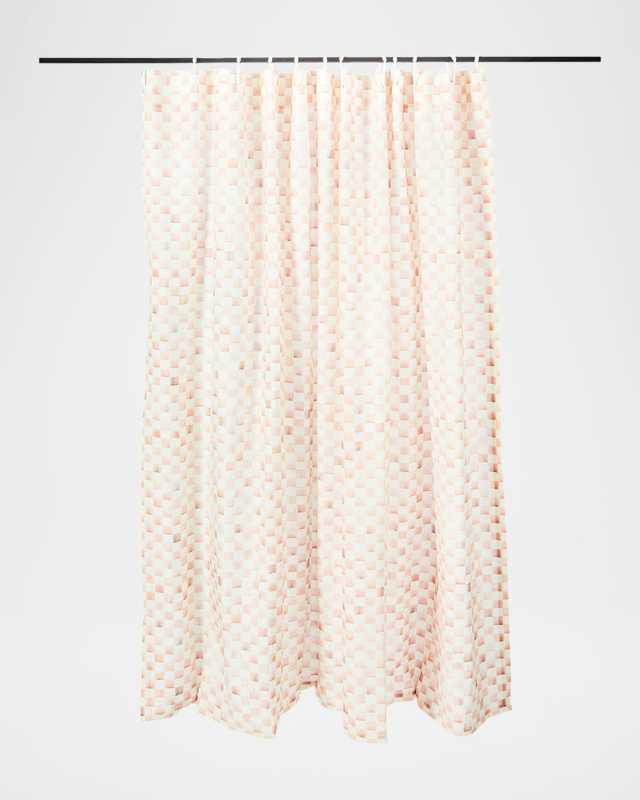 Rosy Check Shower Curtain